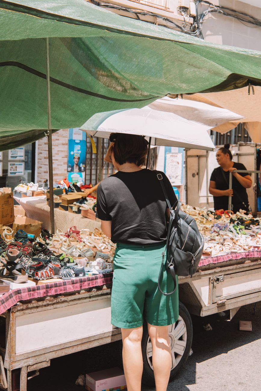 Comerciantes no mercado